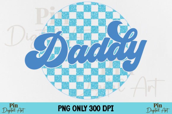 Daddy PNG: Retro Checkered Dad Design
