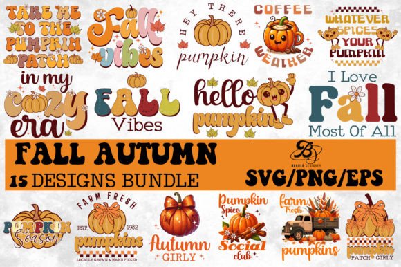 Fall Autumn SVG PNG Bundle: Your Design Toolkit