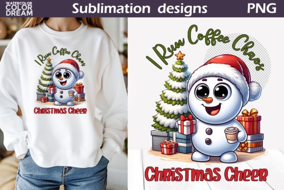 Funny Snowman Coffee Sublimation Design: Festive Charm for Creators