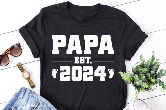Papa Est 2024 T-Shirt Design: A Modern Graphic Asset