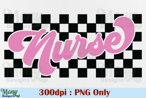 Retro Nurse Checkered PNG Design: A Creative Asset for Modern Projects