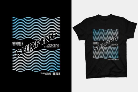 Surfing T-Shirt Design: Creative Illustrations & Typography