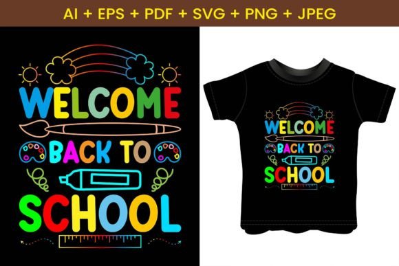 Welcome Back to School Typography T-Shirt Design